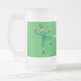 Frosted Glass Beer Mok - St. Patrick's Day Design