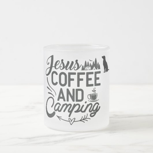 Frosted Glass Camp-Mok Matglas Koffiemok (Center)