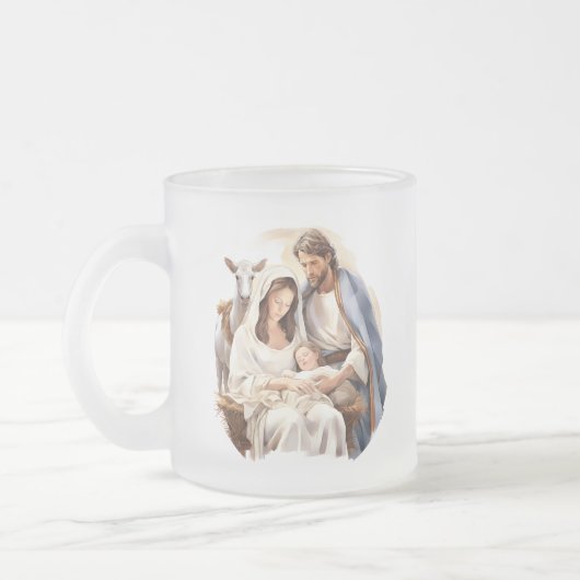 Frosted Glass Geboorte Baby Jesus Mok (Links)