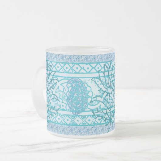 Frosted Glass Mag - Indianenblauw Matglas Koffiemok (Voorkant links)