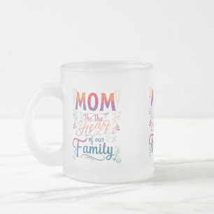 Frosted Glass Mok 10 oz - "Mama: het hart van onze
