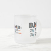 Frosted Glass Mok 10 oz - "Papa: mijn held, mijn g (Voorkant rechts)