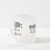 Frosted Glass Mok 10 oz - "Papa: mijn held, mijn g (Voorkant links)
