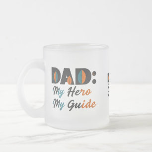 Frosted Glass Mok 10 oz - "Papa: mijn held, mijn g