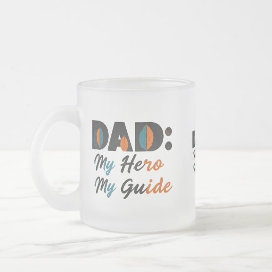 Frosted Glass Mok 10 oz - "Papa: mijn held, mijn g (Links)