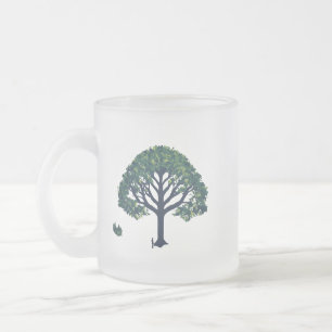 Frosted Glass Mok 10 oz - Tree of Life Design