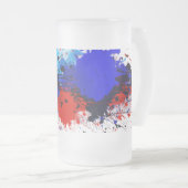 Frosted Glass Mok 16 oz - Abstracte kleur spatten (Voorkant rechts)