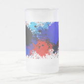 Frosted Glass Mok 16 oz - Abstracte kleur spatten (Center)