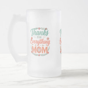 Frosted Glass Mok 16 oz - "Bedankt voor alles,