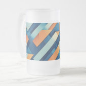Frosted Glass Mok 16 oz - Minimalistische geometri (Voorkant links)
