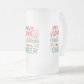 Frosted Glass Mok 16 oz - Peace, Love & Christmas (Voorkant rechts)