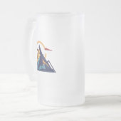 Frosted Glass Mok 16 oz - Serene Mountain Majesty (Voorkant links)