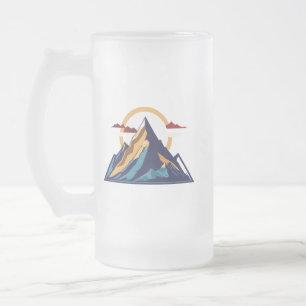Frosted Glass Mok 16 oz - Serene Mountain Majesty