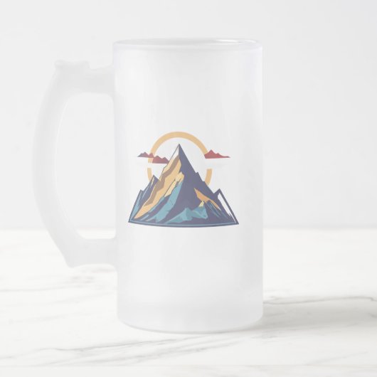 Frosted Glass Mok 16 oz - Serene Mountain Majesty (Links)