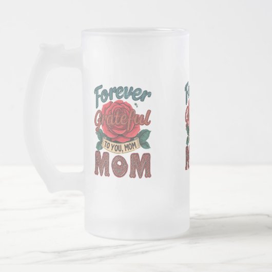 Frosted Glass Mok - 16 oz | "Voor altijd dankbaar (Links)