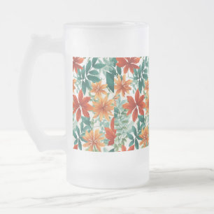 Frosted Glass Mok 16oz-Bladeren en Natuur Patronen