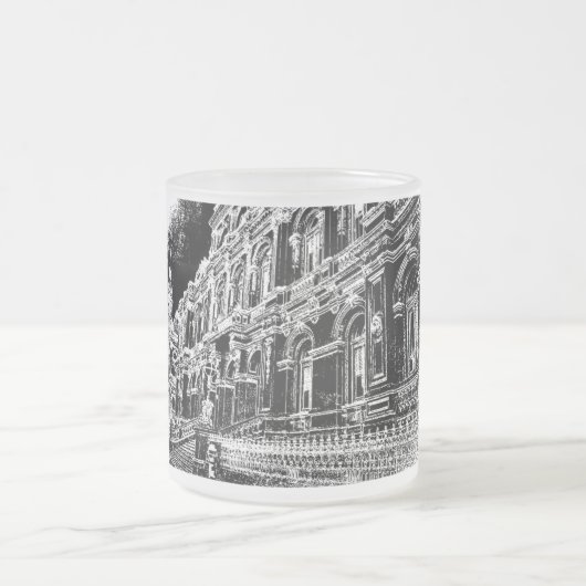 Frosted Glass Mok, 296 ml Matglas Koffiemok (Center)