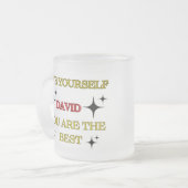 Frosted Glass Mok hou van jezelf je bent de beste (Voorkant links)