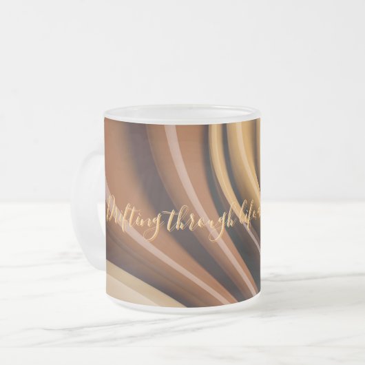 Frosted glass mok in stijlvolle graphics (Voorkant links)