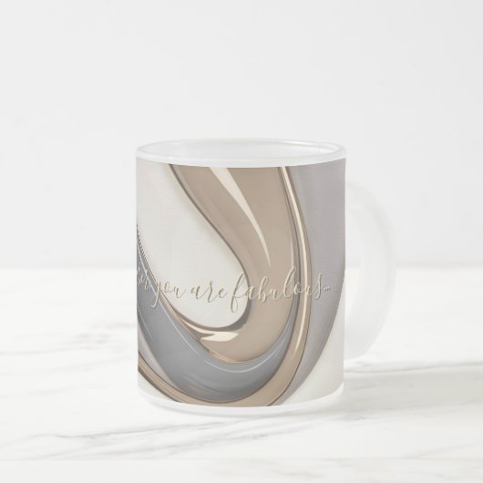 Frosted glass mok in stijlvolle graphics (Voorkant rechts)