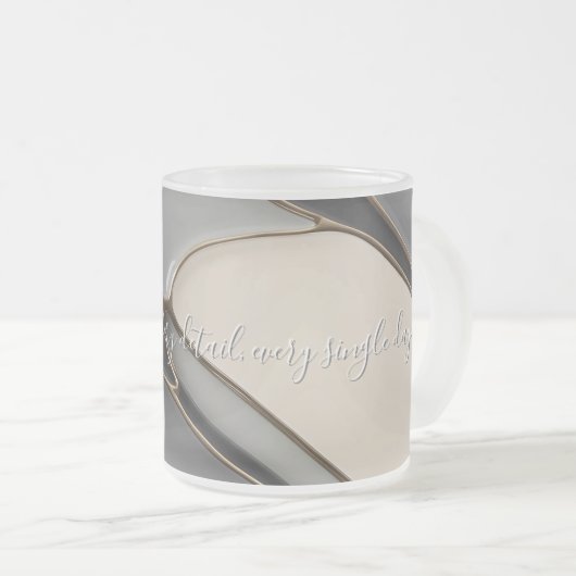 Frosted glass mok in stijlvolle graphics (Voorkant rechts)