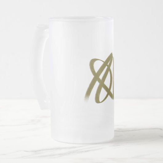 Frosted Glass Mok met Abstract wervelontwerp (Voorkant links)