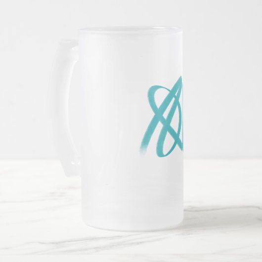 Frosted Glass Mok met Abstract wervelontwerp (Voorkant links)