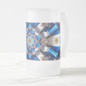 Frosted Glass Mok met Argentijnse kleuren ontwerp (Voorkant rechts)