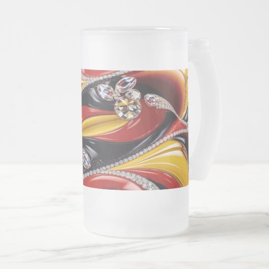 Frosted Glass Mok met Belgisch Kleuren ontwerp (Voorkant rechts)