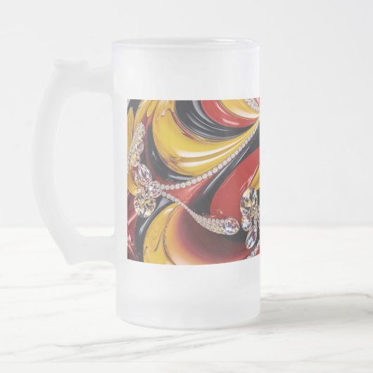 Frosted Glass Mok met Belgisch Kleuren ontwerp (Links)