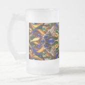 Frosted Glass Mok met Brazilië Kleuren ontwerp (Links)