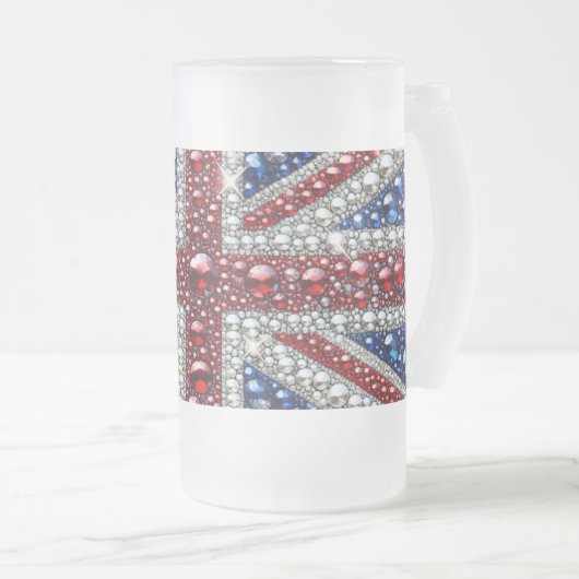 Frosted Glass Mok met Brits Kleuren ontwerp (Voorkant rechts)