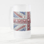 Frosted Glass Mok met Brits Kleuren ontwerp (Voorkant links)