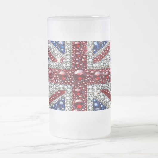 Frosted Glass Mok met Brits Kleuren ontwerp (Center)