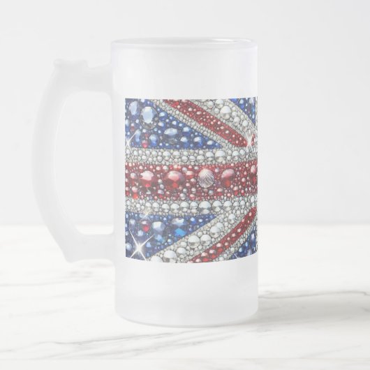 Frosted Glass Mok met Brits Kleuren ontwerp (Links)