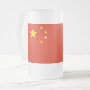 Frosted Glass Mok met Chinese vlag