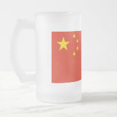 Frosted Glass Mok met Chinese vlag (Links)