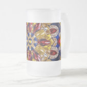 Frosted Glass Mok met Colombiaanse kleuren ontwerp (Voorkant rechts)