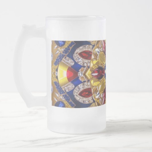 Frosted Glass Mok met Colombiaanse kleuren ontwerp (Links)