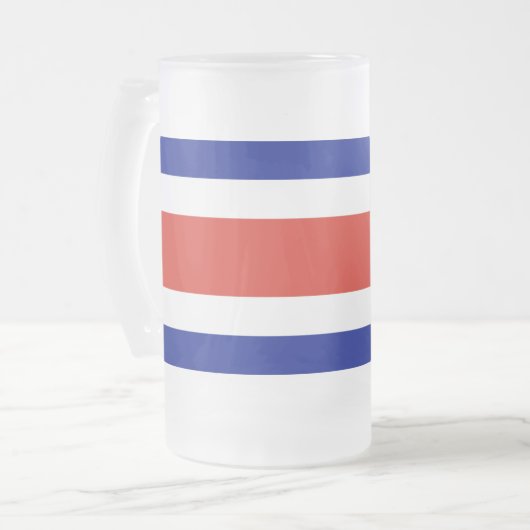 Frosted Glass Mok met Costa Ricaanse vlag (Voorkant links)