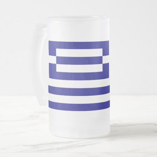 Frosted Glass Mok met de vlag van Griekenland (Voorkant links)