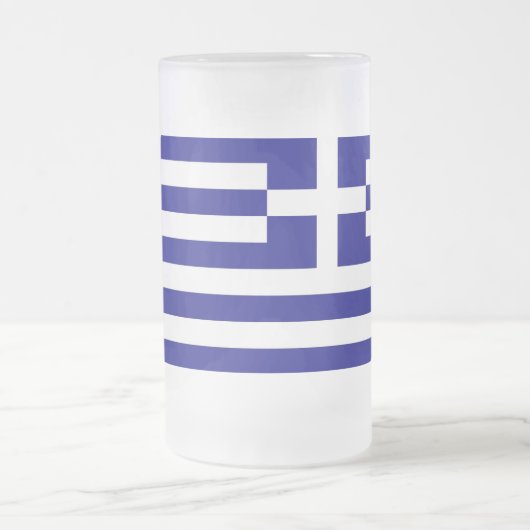 Frosted Glass Mok met de vlag van Griekenland (Center)