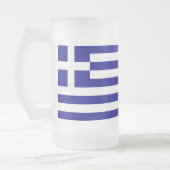 Frosted Glass Mok met de vlag van Griekenland (Links)
