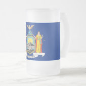 Frosted Glass Mok met de vlag van New York (Voorkant rechts)