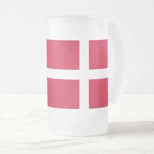 Frosted Glass Mok met Deense vlag (Voorkant rechts)