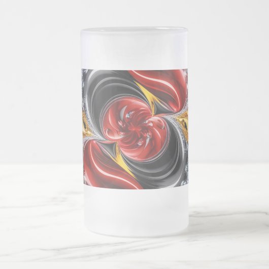 Frosted Glass Mok met Duitse kleuren ontwerp (Center)