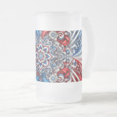 Frosted Glass Mok met Franse kleuren ontwerp (Voorkant rechts)