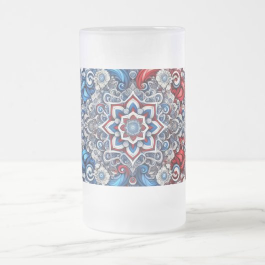 Frosted Glass Mok met Franse kleuren ontwerp (Center)