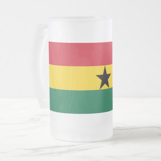 Frosted Glass Mok met Ghanese vlag (Voorkant links)