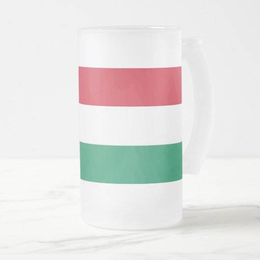 Frosted Glass Mok met Hongaarse vlag (Voorkant rechts)